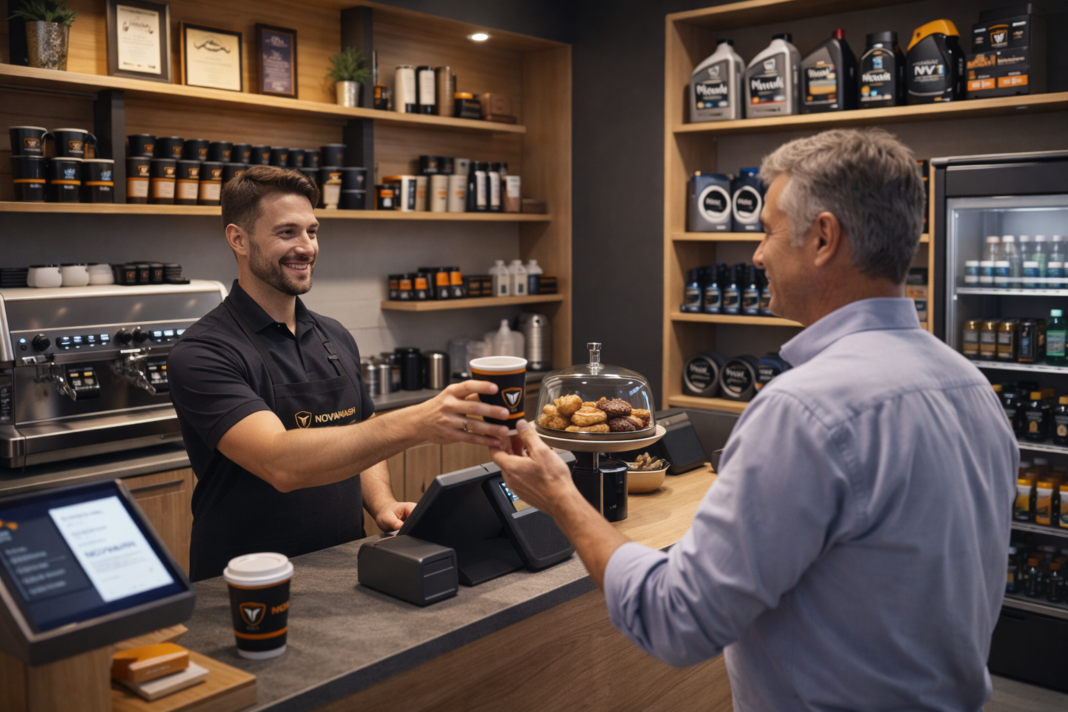 Zona de café y accesorios NovaWash